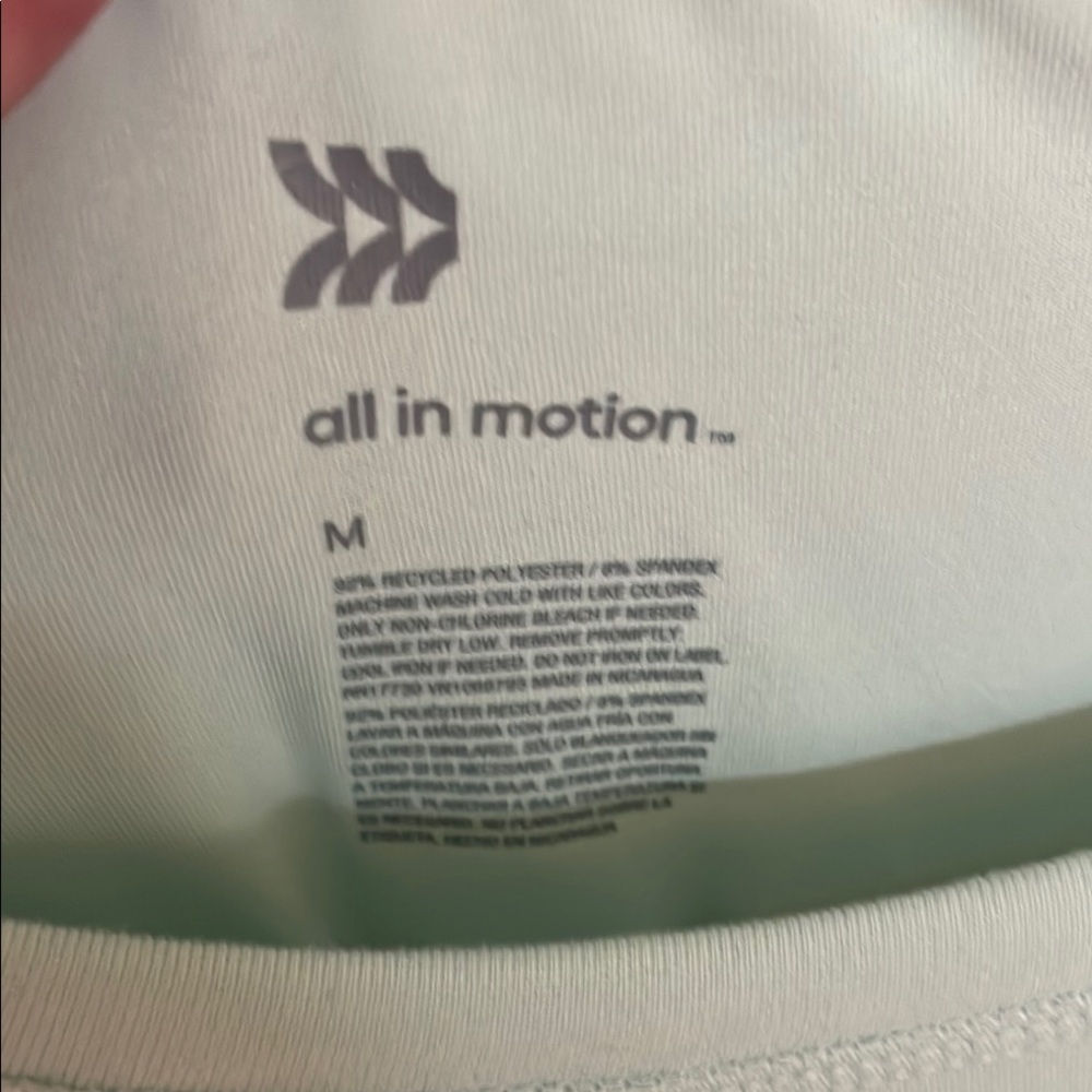 All in Motion, Medium, Light Green Long Sleeve Shirt, NWT - Picture 2 of 4